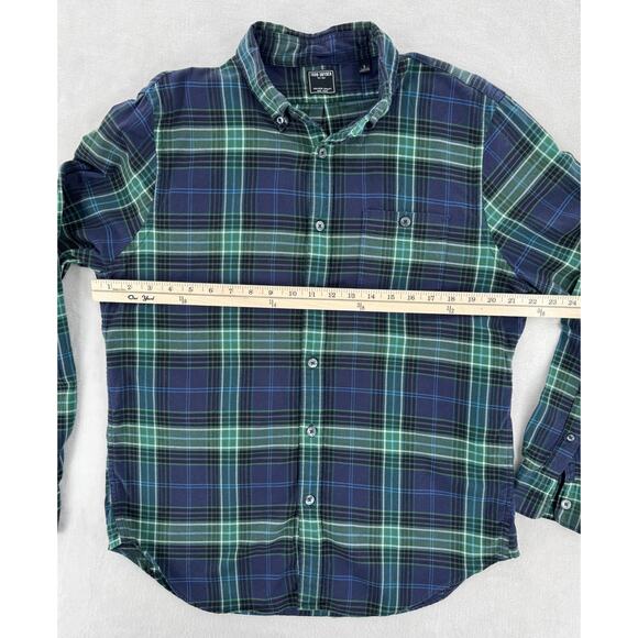 Todd Snyder New York Tailored Navy Green Plaid Button Down Shirt Large - Picture 5 of 6